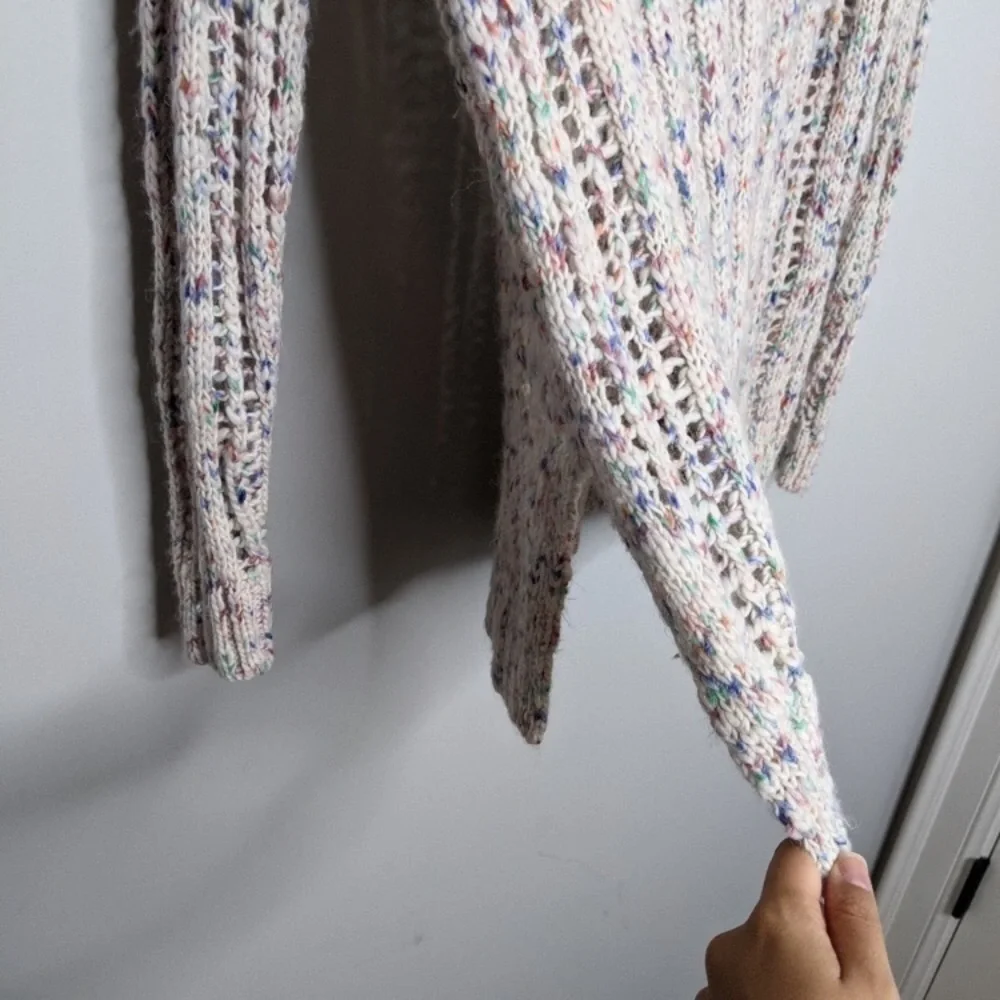 AEO Open Knit Keyhole Confetti Sweater Sz M